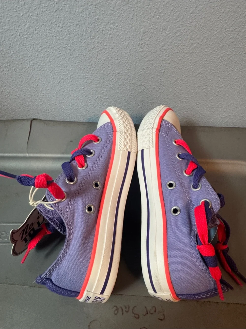 Converse Kids slip on Sneakers in Purple with Pink Accents